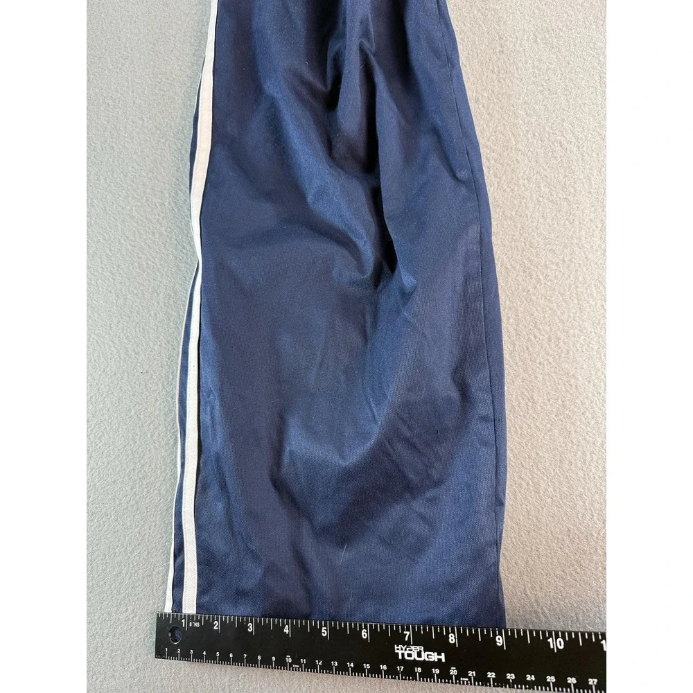 Y2k Adidas Track Pants Mens L Blue Climalite Stripes Elastic Waist Athletic
